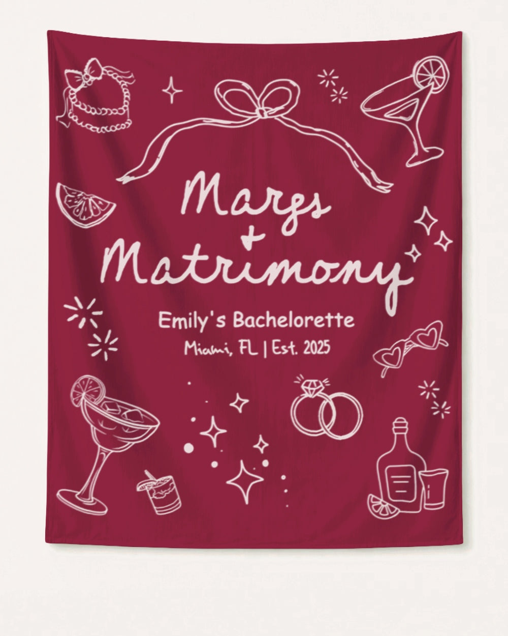 Margs & Matrimony Banner Crimson