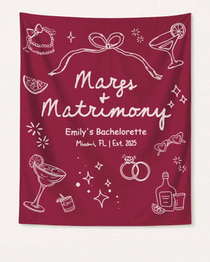 Margs & Matrimony Banner Crimson