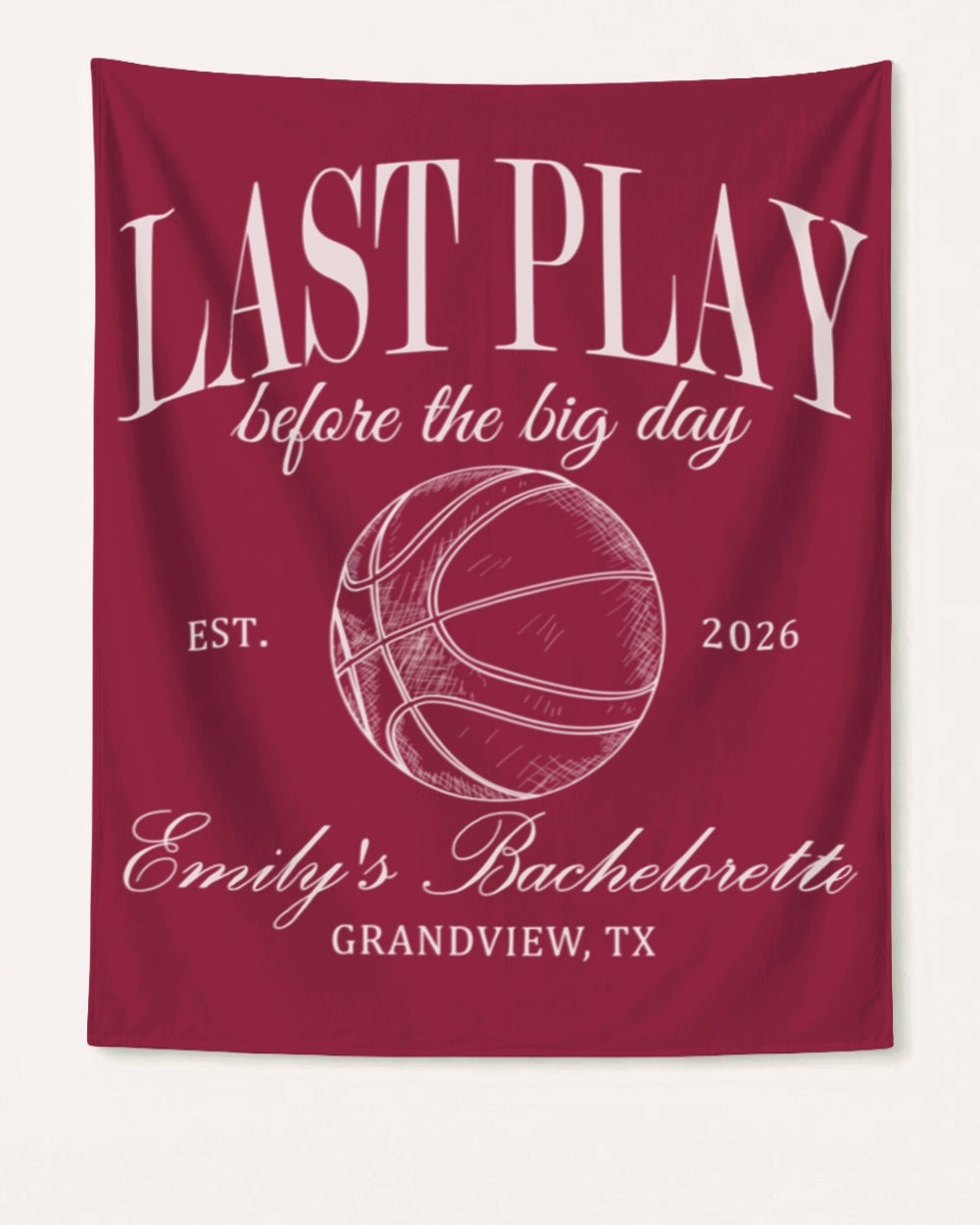 Last Play Before the Big Day - Basketball Banner Crimson