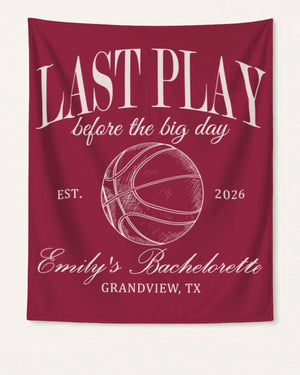 Last Play Before the Big Day - Basketball Banner Crimson