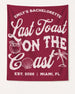 Last toast on the coast - text Banner Crimson