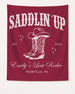 Vertical party banner for a bachelorette rodeo theme, Last Rodeo design with vintage western illustration and script accents. Personalized with bride name, year, and city for the full Nashville-style celebration.