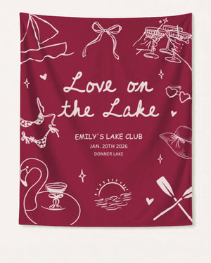 Love on the Lake Banner Crimson