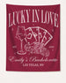 Lucky In Love Wine Cards Banner Crimson