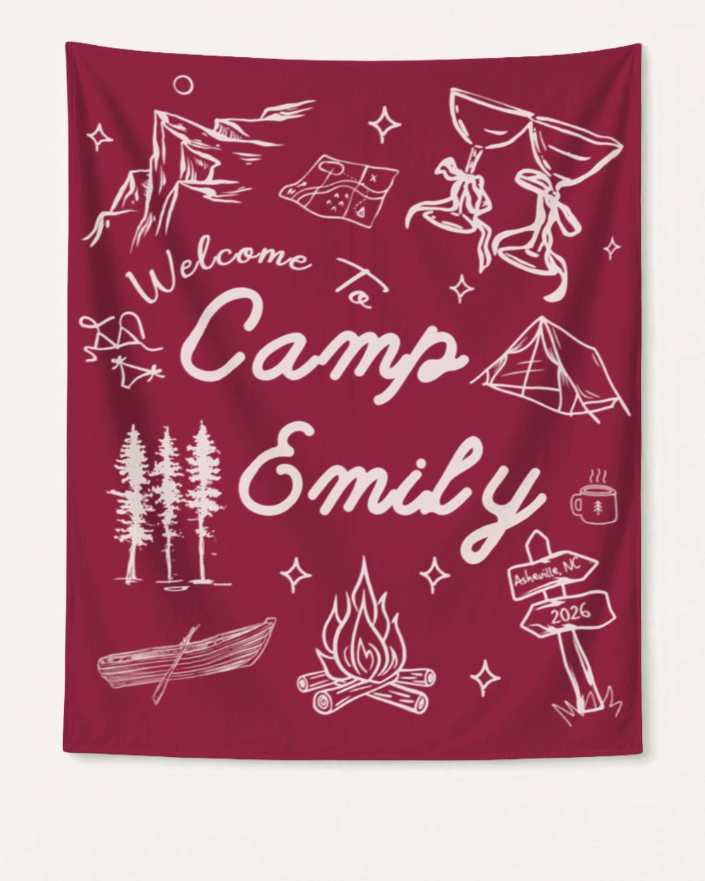 Camp Bach Banner Crimson