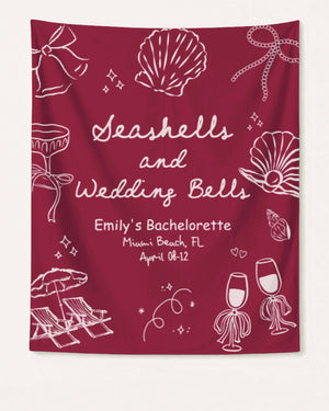Seashells & Wedding Bells Banner Crimson