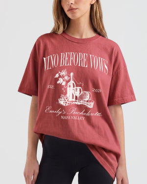 Vino Before Vows T-Shirt Crimson