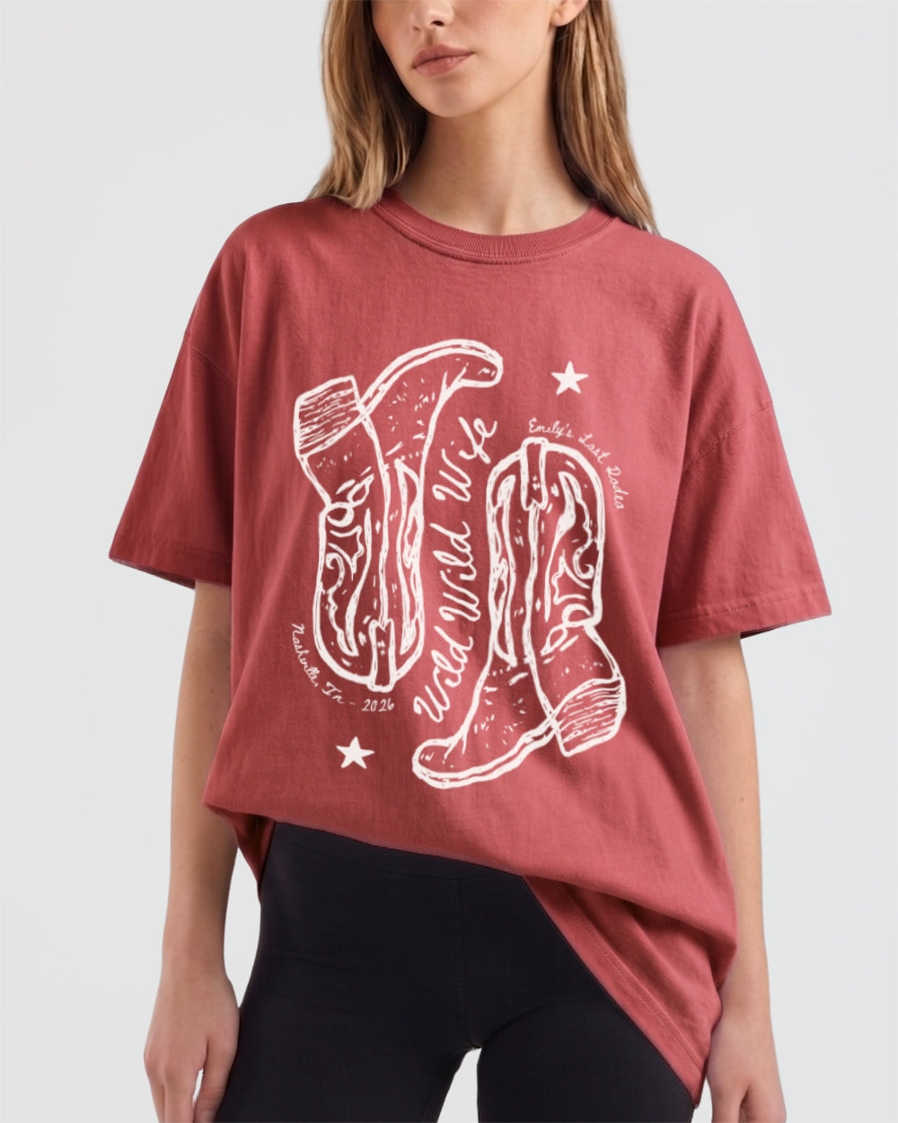 Wild Wild Wife Cowgirl Boots T-Shirt Crimson