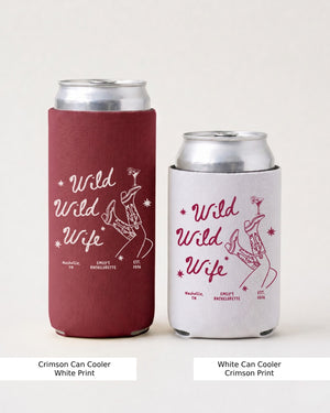 Cowgirl bachelorette can cooler for custom last rodeo drinks and bridal party photos