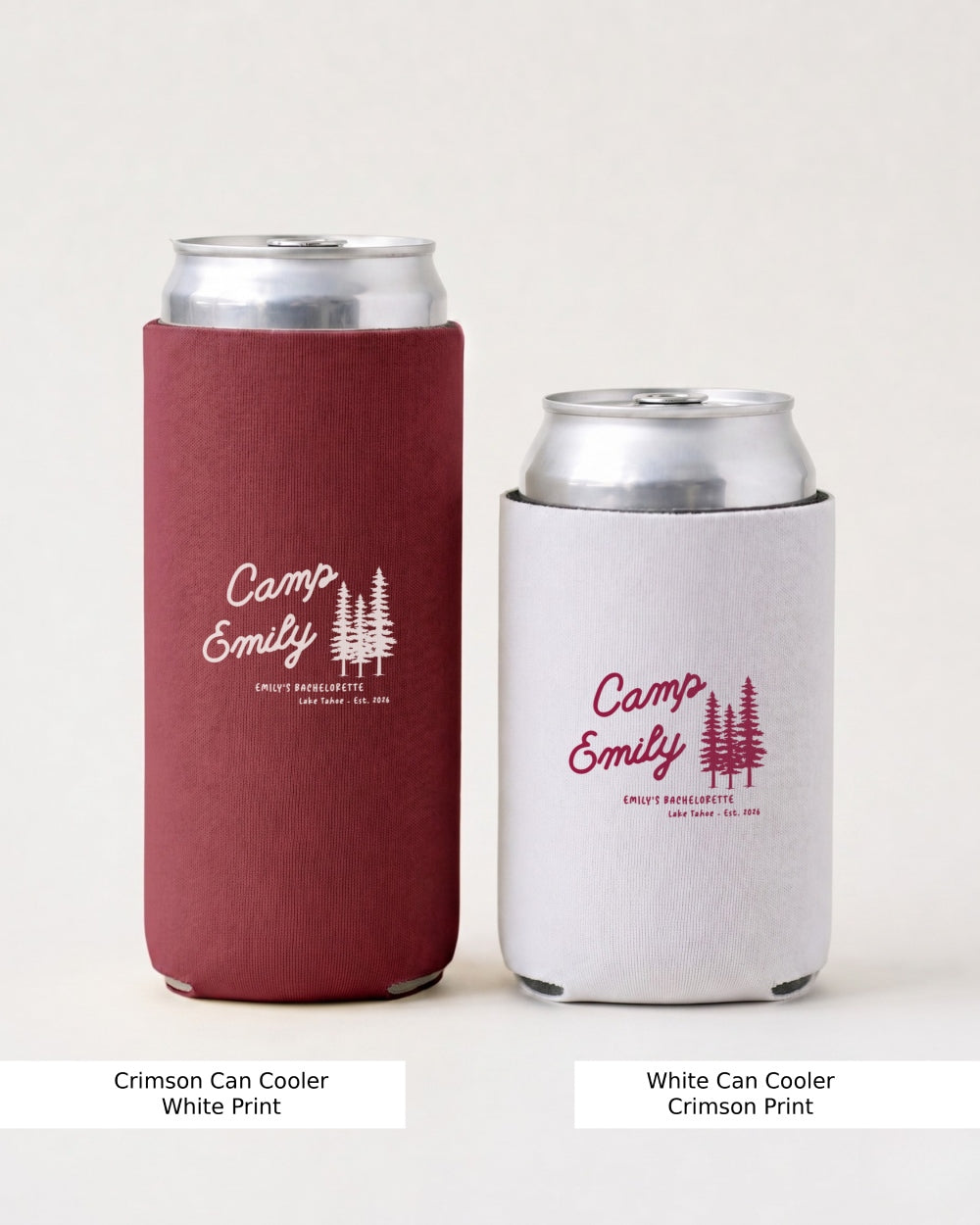 Camp Name Can Cooler Crimson