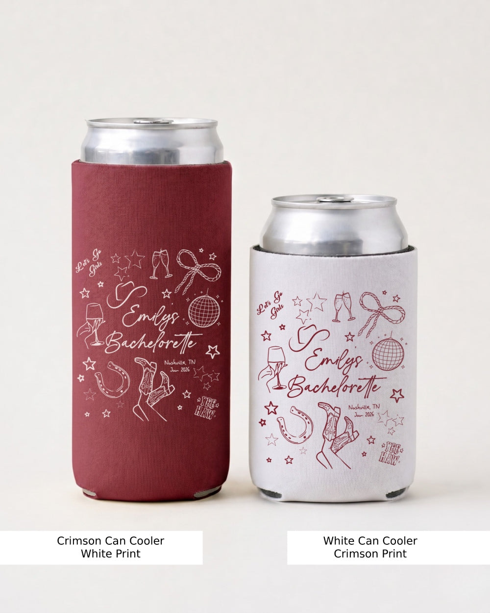 Let's Go Girls Disco Boots Can Cooler Crimson