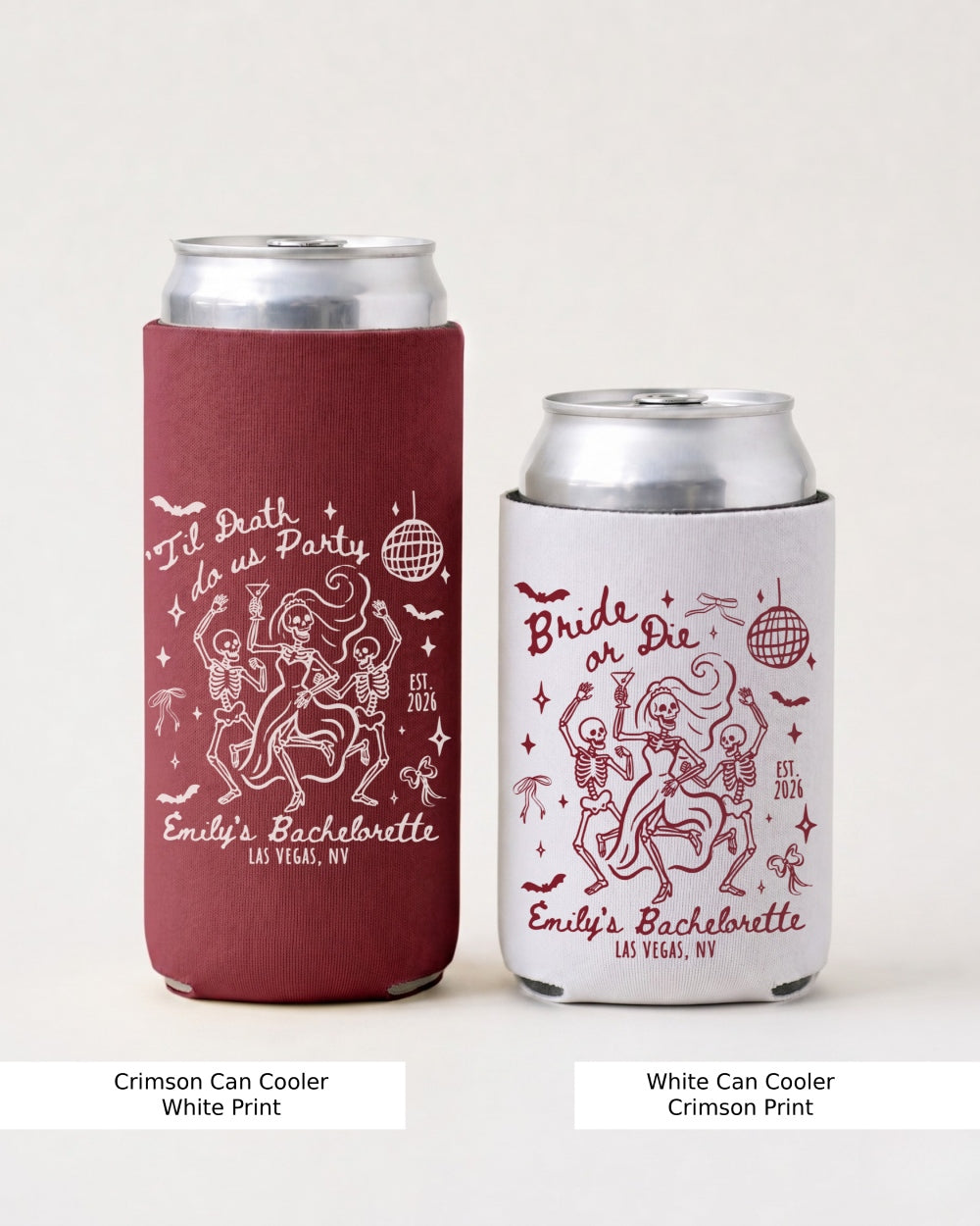 Til death do us party - Dancing Skeletons Can Cooler Crimson