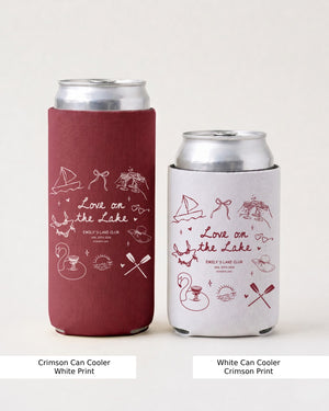 Love on the Lake Can Cooler Crimson