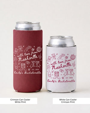 With Love from Nashville Can Cooler Crimson