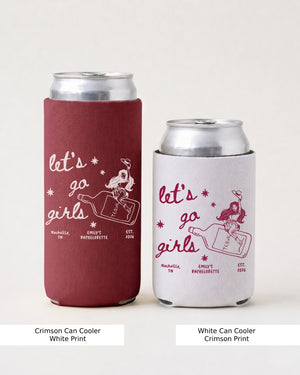 Let's Go Girls Cowgirl Bottle Can Cooler Crimson