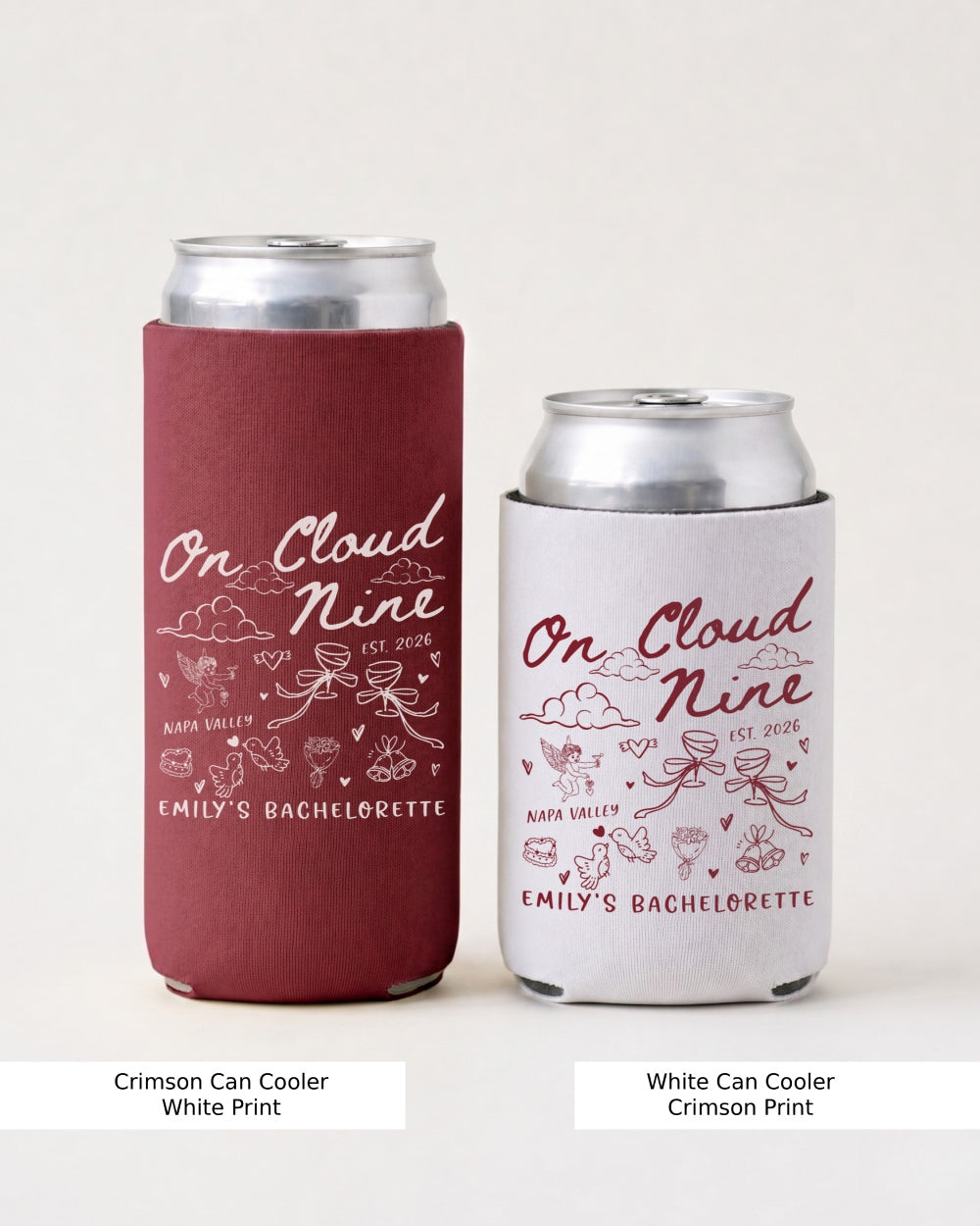 On Cloud Nine Can Cooler Crimson