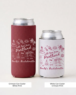 With Love from Portland Can Cooler Crimson