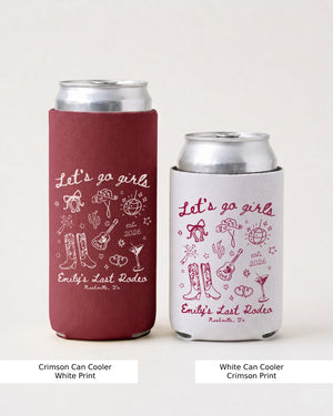 Let's Go Girls Cowgirl Party Can Cooler Crimson