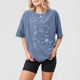 Beach bachelorette party sweatshirt or long sleeve tshirt in blue jean color, customizable for coastal destinations like Charleston, Miami, or Savannah