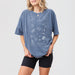 Beach bachelorette party sweatshirt or long sleeve tshirt in blue jean color, customizable for coastal destinations like Charleston, Miami, or Savannah
