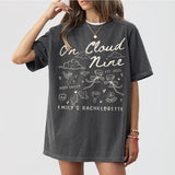 Custom Bride On Cloud Nine Bachelorette Party Shirt Comfort Colors Personalized Cloud 9 Bach Club Cocktail Wine Bridal Squad Matching Outfit - Pepper Product Image