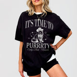 Cat themed bachelorette party shirt printed with "Getting Meowied" slogan, perfect for the bride-to-be or bridal party on the wedding weekend