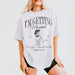White cotton cat bachelorette shirt with "Getting Meowied" design perfect for the bride-to-be or bridal party on the bachelorette weekend