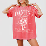 Vibrant watermelon colored disco bachelorette party shirt with retro sparkly text perfect for the bride or bridal party's last fling before the ring