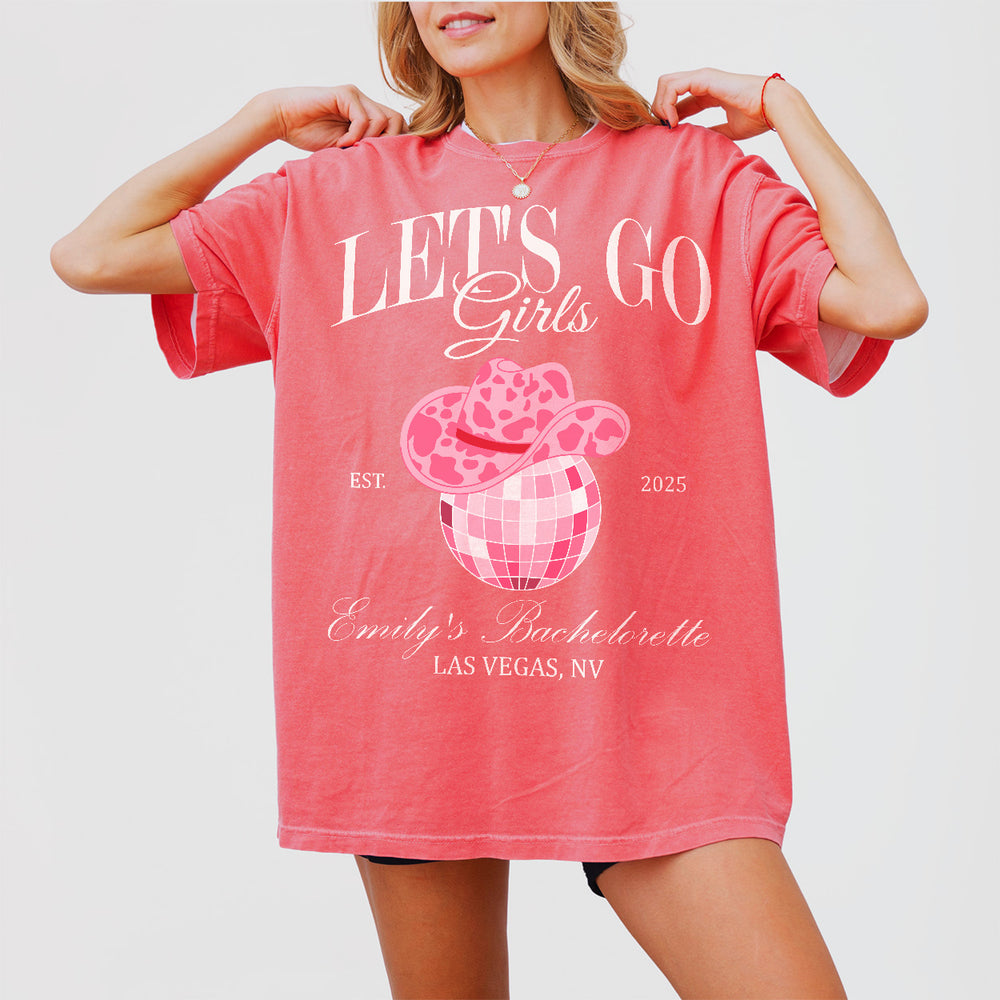 Nashville bachelorette party shirt with cowgirl and disco theme for the bride, maid of honor, and bridal party