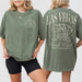 Moss green cotton shirt with retro casino and dice graphics, perfect for a bachelorette party or girls trip to Las Vegas