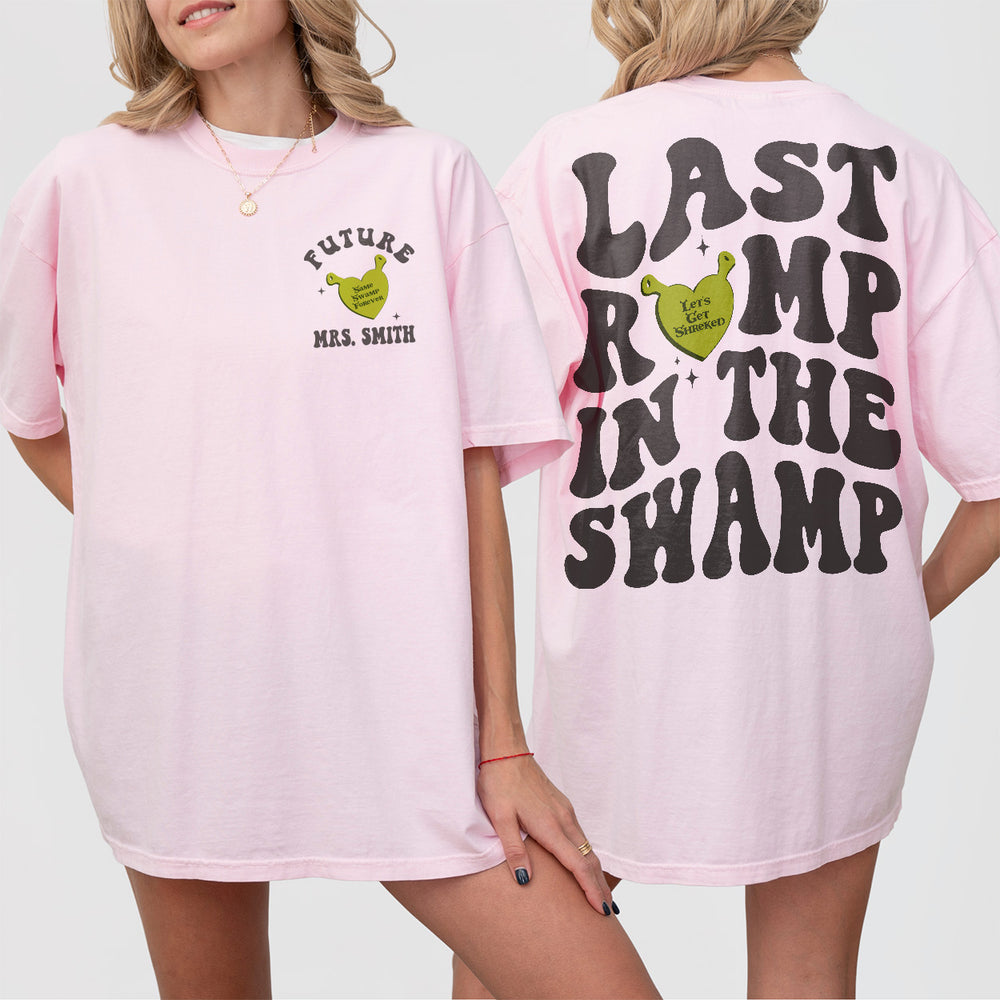 Custom Last Romp in the Swamp Bachelorette Comfort Colors Shirt Personalized Same Swamp Forever Funny Bach Party Matching TShirt Bridesmaid - Blossom Product Image