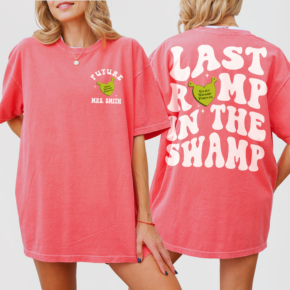 Custom Last Romp in the Swamp Bachelorette Comfort Colors Shirt Personalized Same Swamp Forever Funny Bach Party Matching TShirt Bridesmaid - main Image