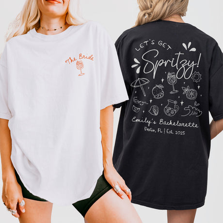 Custom Let&#39;s Get Spritzy Bachelorette Sweatshirt Love At First Spritz Bachelorette Party Shirt Aperol Spritz Sun Summer Beach Bach Hoodie - matching Image