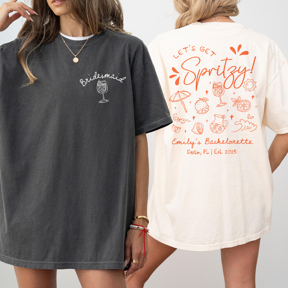 Custom Let&#39;s Get Spritzy Bachelorette Sweatshirt Love At First Spritz Bachelorette Party Shirt Aperol Spritz Sun Summer Beach Bach Hoodie - matching Image
