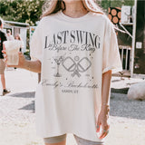 Custom Pickleball Bachelorette Party Shirts  Luxury Bachelorette Merch  Pickleball Club Bachelorette Tshirt  Last Swing  Sports Bachelorette - lifestyle Image
