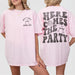Blossom pink custom retro bachelorette shirt with disco style for the bride or bridesmaids to wear during bachelorette parties