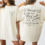 Custom Weenies and Tinis Bachelorette Party Sweatshirt Personalized Weenies and Martinis Bach Mathing Tshirt Hot dog Martini Bach Crewneck - Ivory Product Image