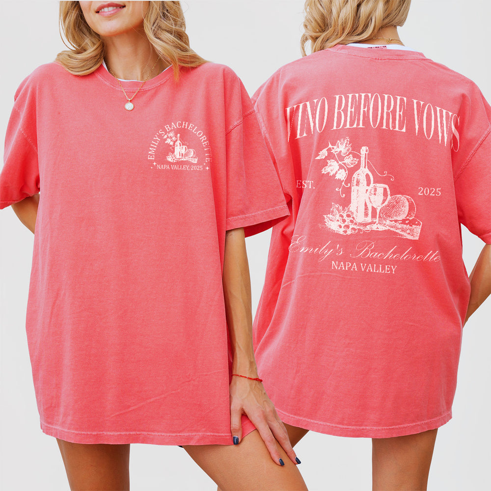 Custom Winery Bachelorette Party Sweatshirt Wine Shirts For Bachelorette Vino Before Vows Napa Valley Vino Club Shirt Bridal Shower Gift - main Image