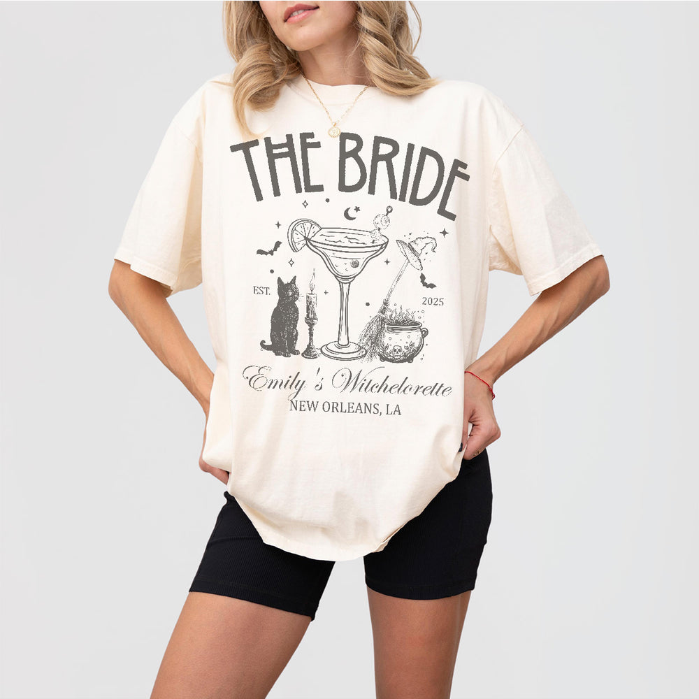 Ivory cotton shirt for witchy bachelorette parties, gothic weddings - perfect spooky bridal gift for the coven bride-to-be