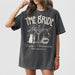 Pepper bridal shirt with witchy gothic design, perfect for a spooky Halloween bachelorette party or gothic wedding theme for the coven bride