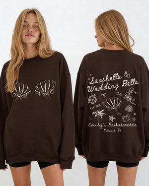 Seashells & Wedding Bells Sweatshirt Dark Chocolate