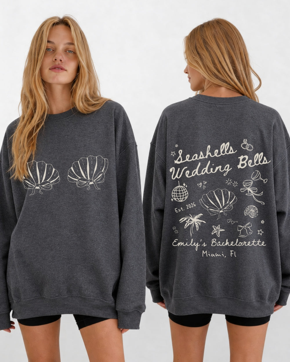 Seashells & Wedding Bells Sweatshirt Dark Heather
