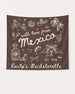 Mexico bachelorette weekend party banner for the bride's destination celebration. Vintage line-art design with bride name, year, and trip title customizable for the whole crew.