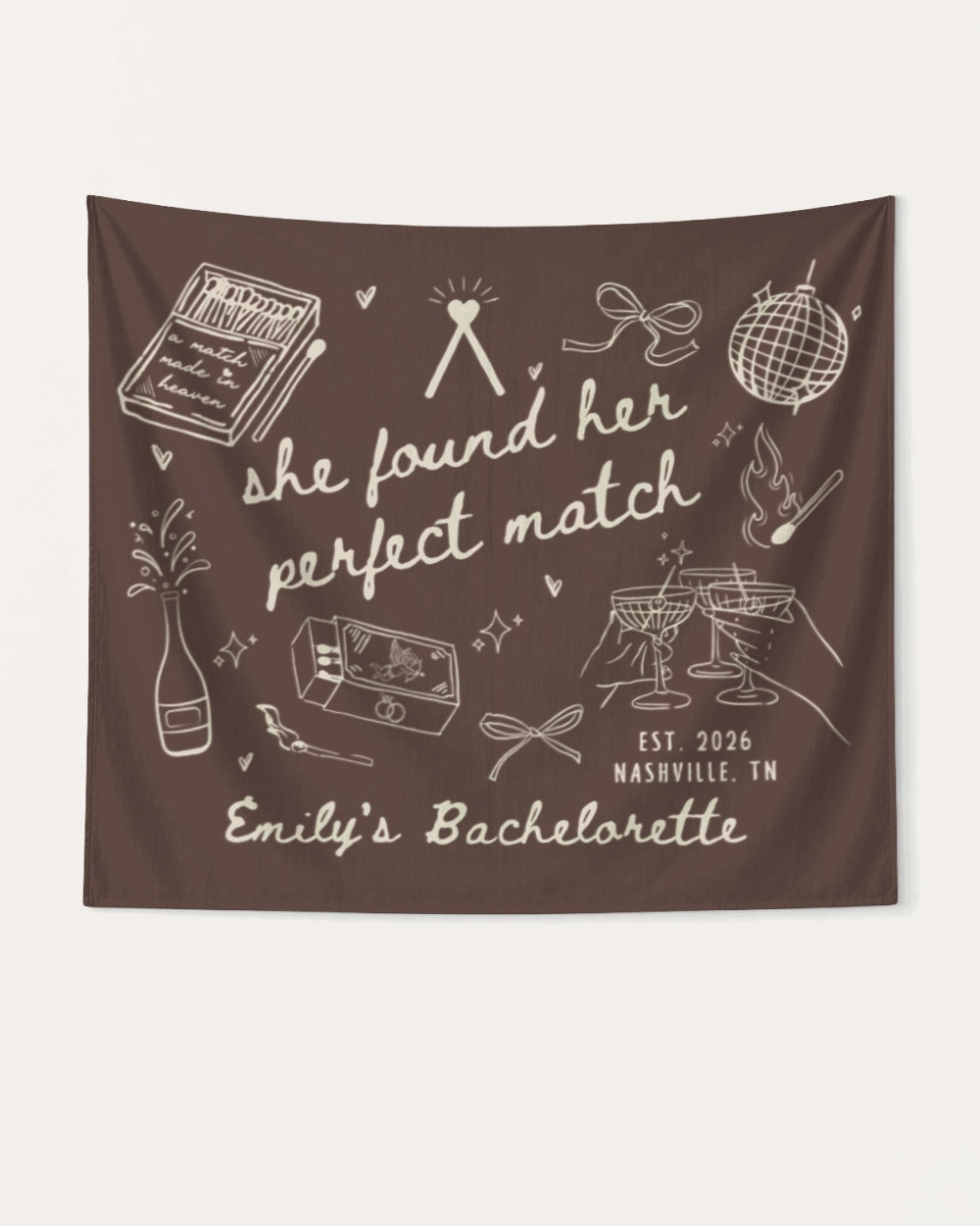 She Found Her Perfect Match Banner Espresso