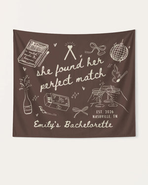 She Found Her Perfect Match Banner Espresso