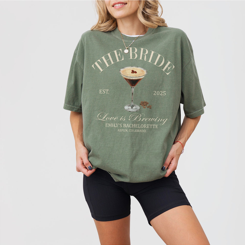 Moss green comfort colors sweatshirt perfect for the bride and her bach club crew at the bachelorette party or bridal shower