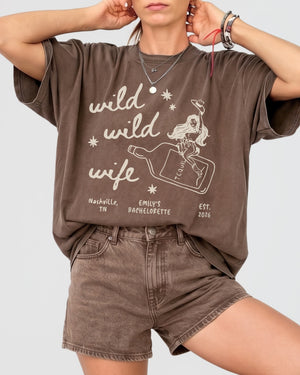Wild Wild Wife Cowgirl Tequila T-Shirt Espresso