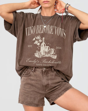 Vino Before Vows T-Shirt Espresso