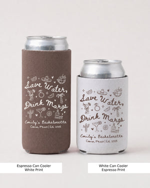 Save Water Drink Margs Can Cooler Espresso