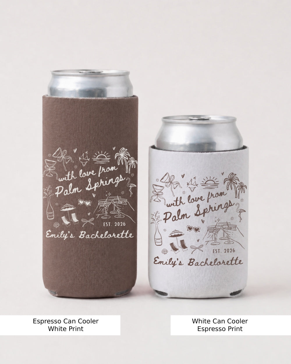 With Love from Palm Springs Can Cooler Espresso